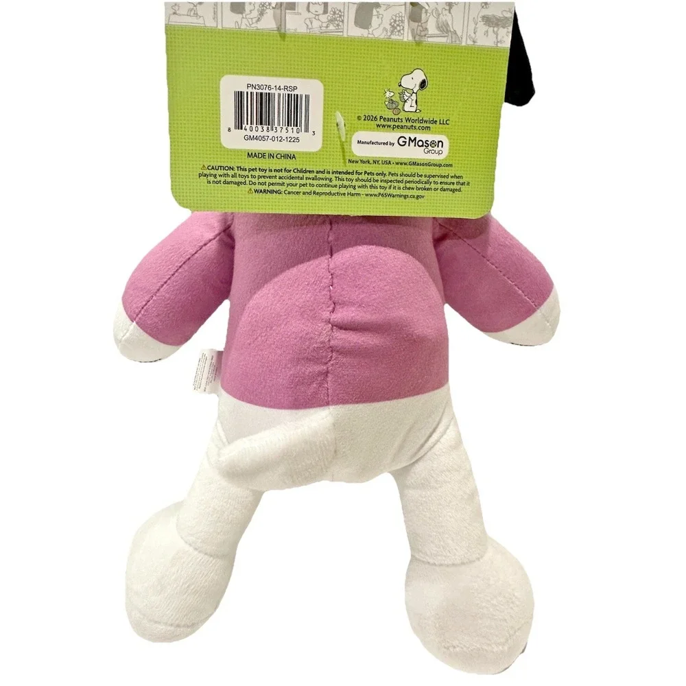 Peanuts Snoopy Dog Toy Plush Squeaky Easter Bunny Happy Easter